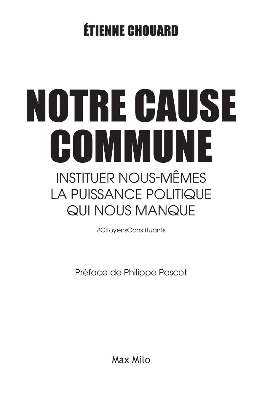 Vorderes Coverbild Notre cause commune