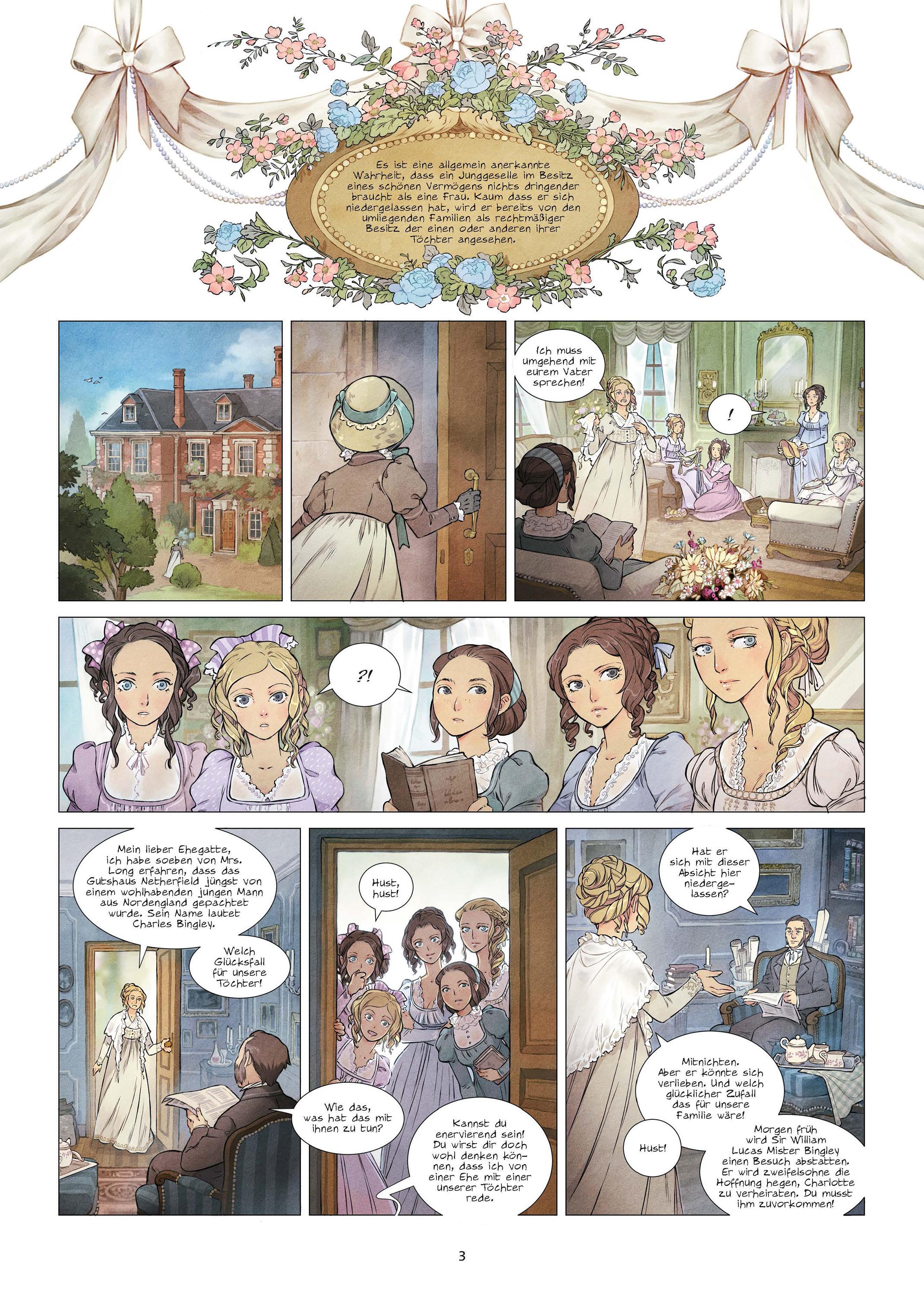 Beispielinhalt (Bild) Stolz und Vorurteil (Graphic Novel)
