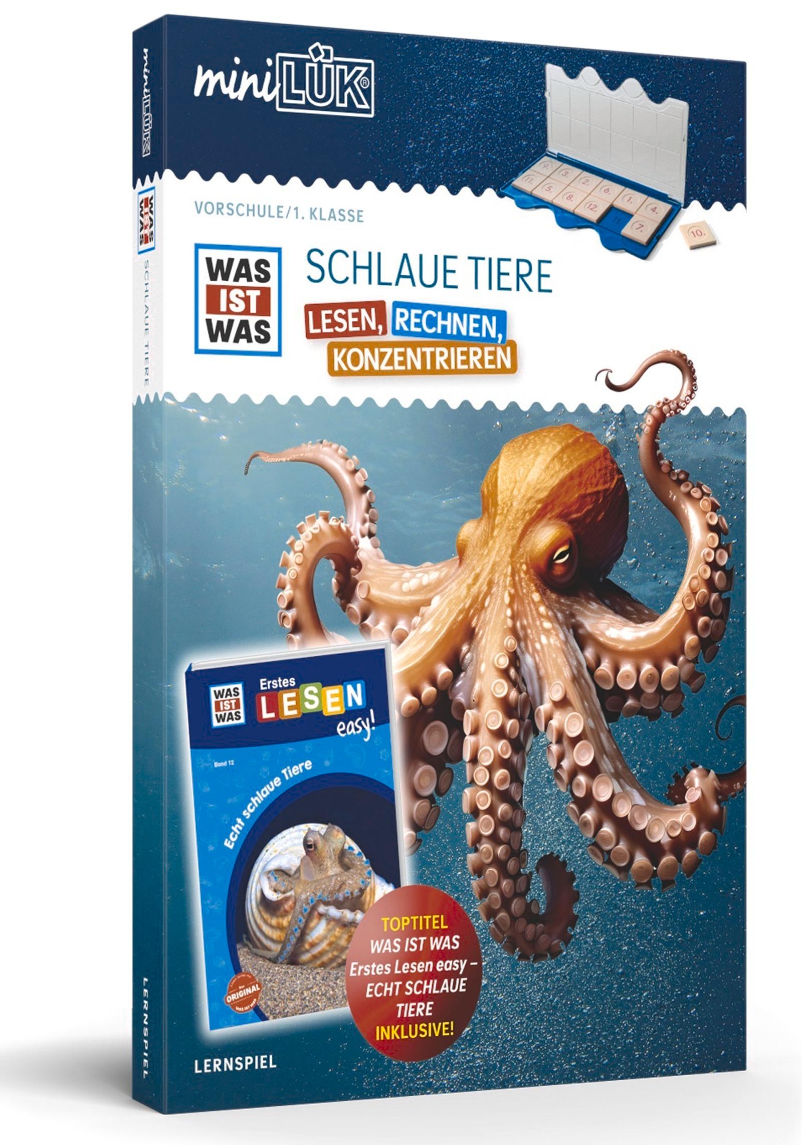 Vorderes Coverbild miniLÜK-Set. WAS IST WAS Schlaue Tiere Lesen, Rechnen, Konzentrieren Vorschule