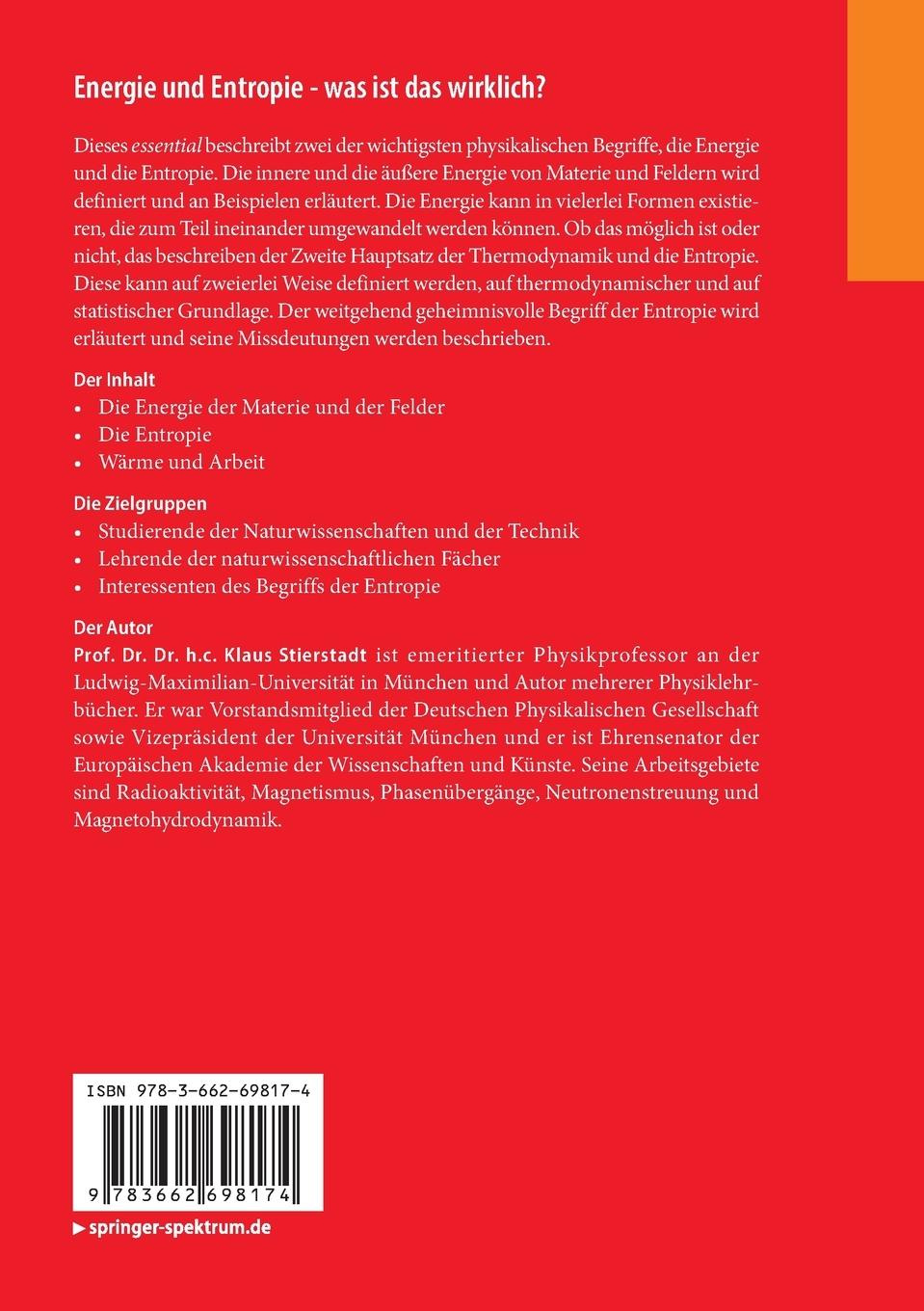 Rückseitencover Energie und Entropie - was ist das wirklich?