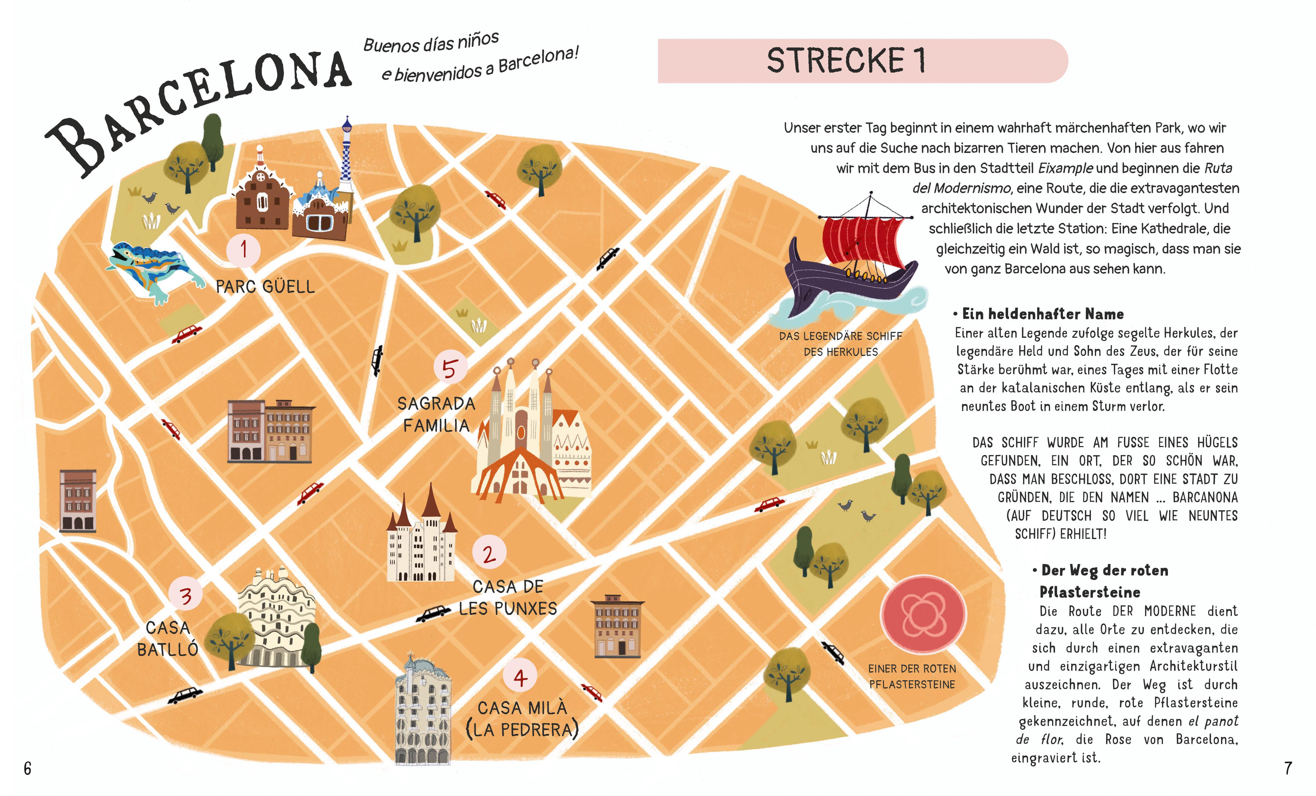 Beispielinhalt (Bild) Barcelona für kleine Entdecker. Reiseführer für Kinder