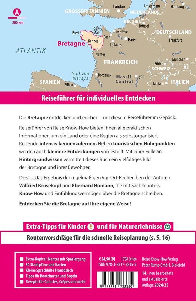 Rückseitencover Reise Know-How Reiseführer Bretagne