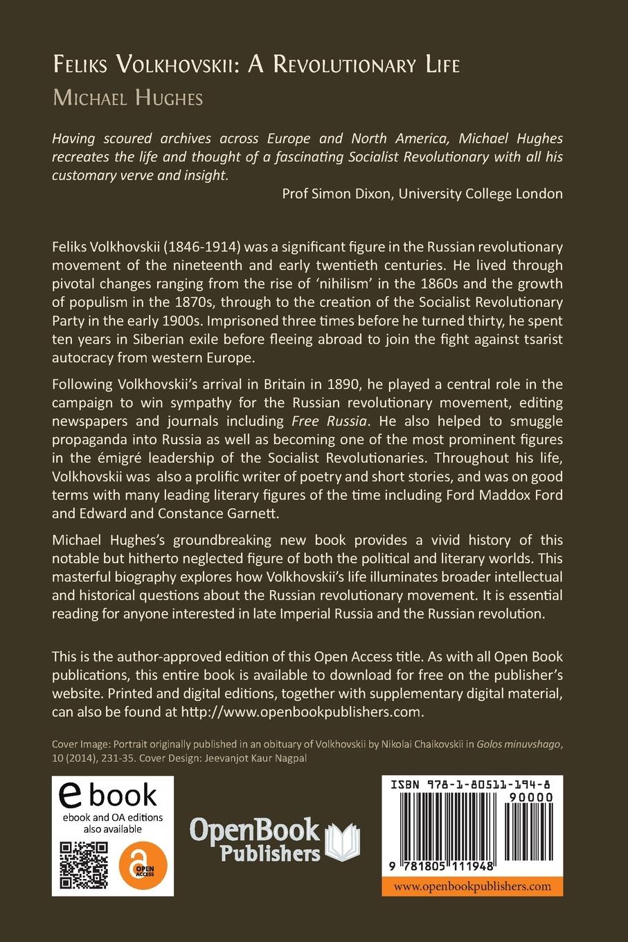 Rückseitencover Feliks Volkhovskii