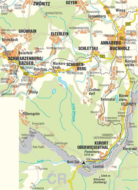 Beispielinhalt (Bild) Oberwiesenthal und Umgebung 1 : 33 000