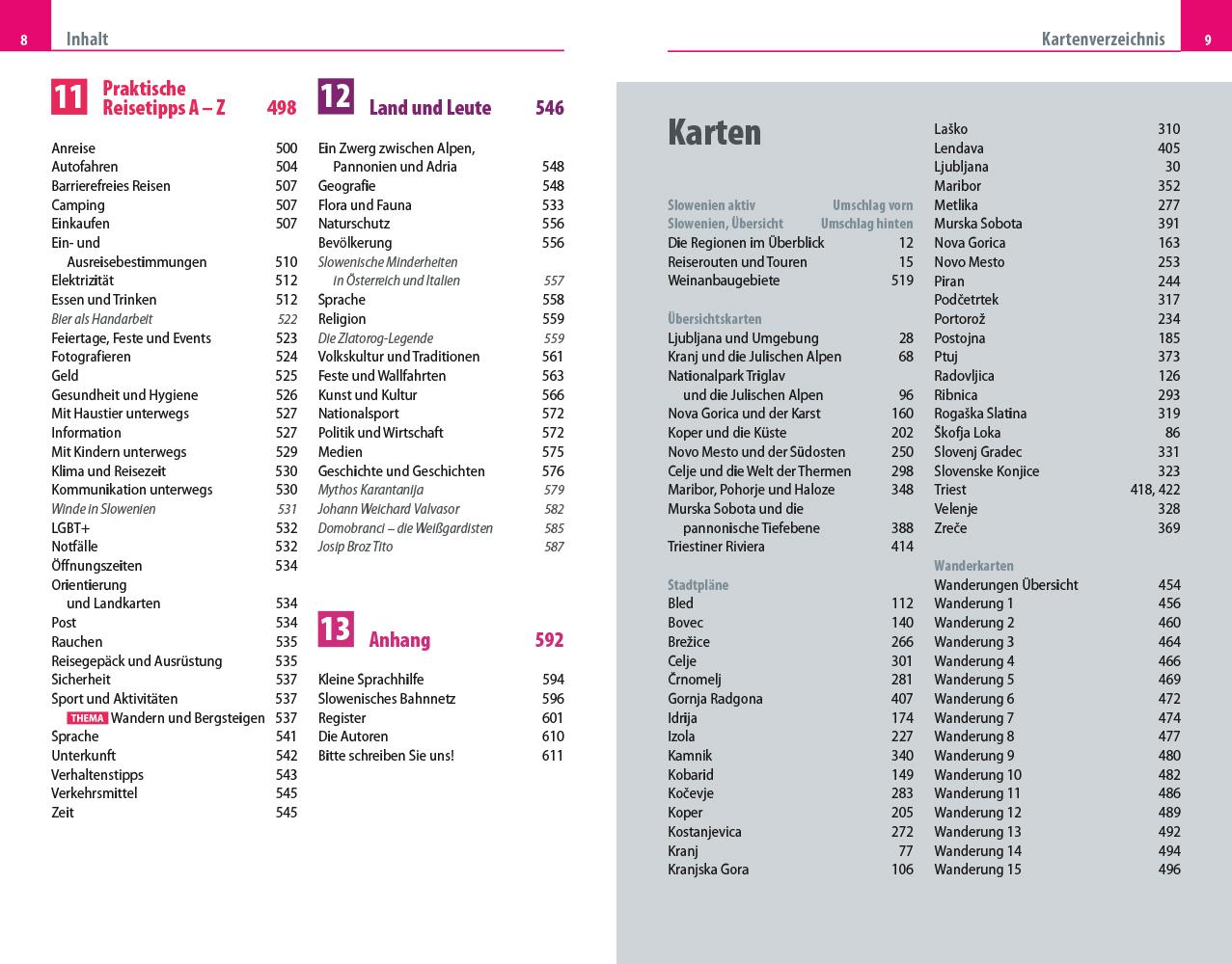 Beispielinhalt (Bild) Reise Know-How Reiseführer Slowenien mit Triest