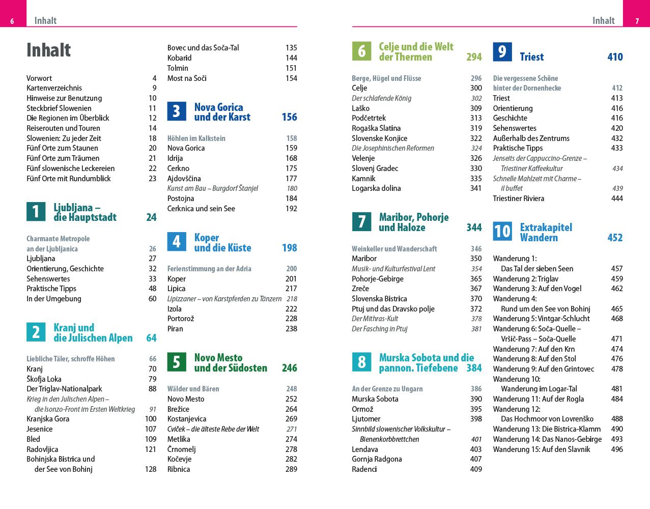 Beispielinhalt (Bild) Reise Know-How Reiseführer Slowenien mit Triest