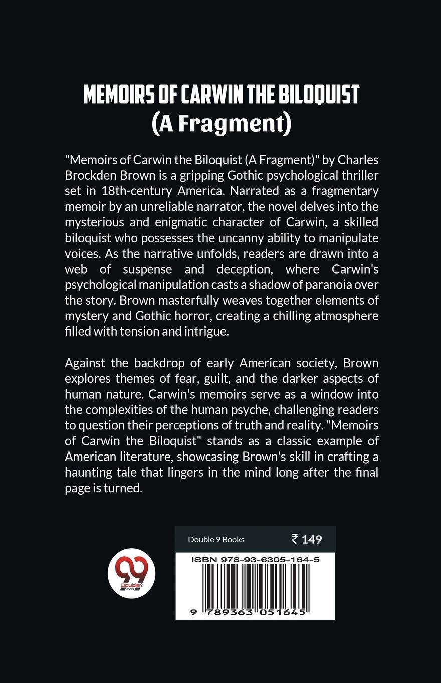 Rückseitencover Memoirs of Carwin the Biloquist (A Fragment)