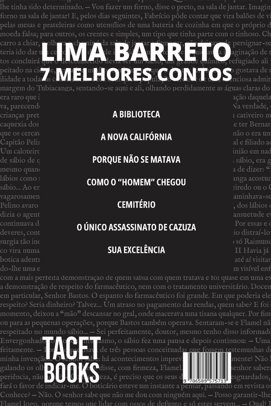 Rückseitencover 7 melhores contos de Lima Barreto