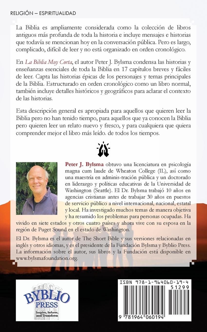 Rückseitencover La Biblia Muy Corta