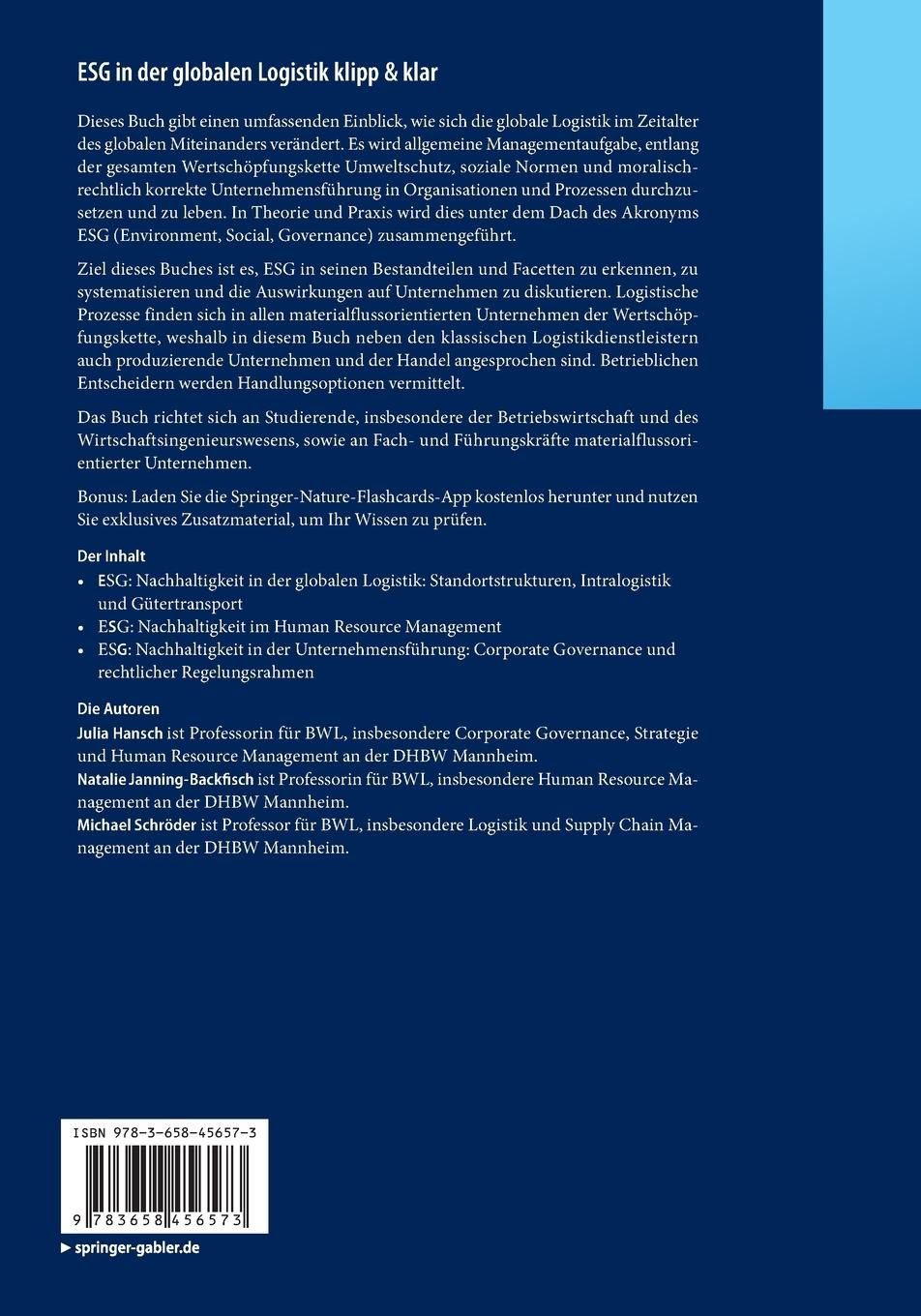 Rückseitencover ESG in der globalen Logistik klipp & klar