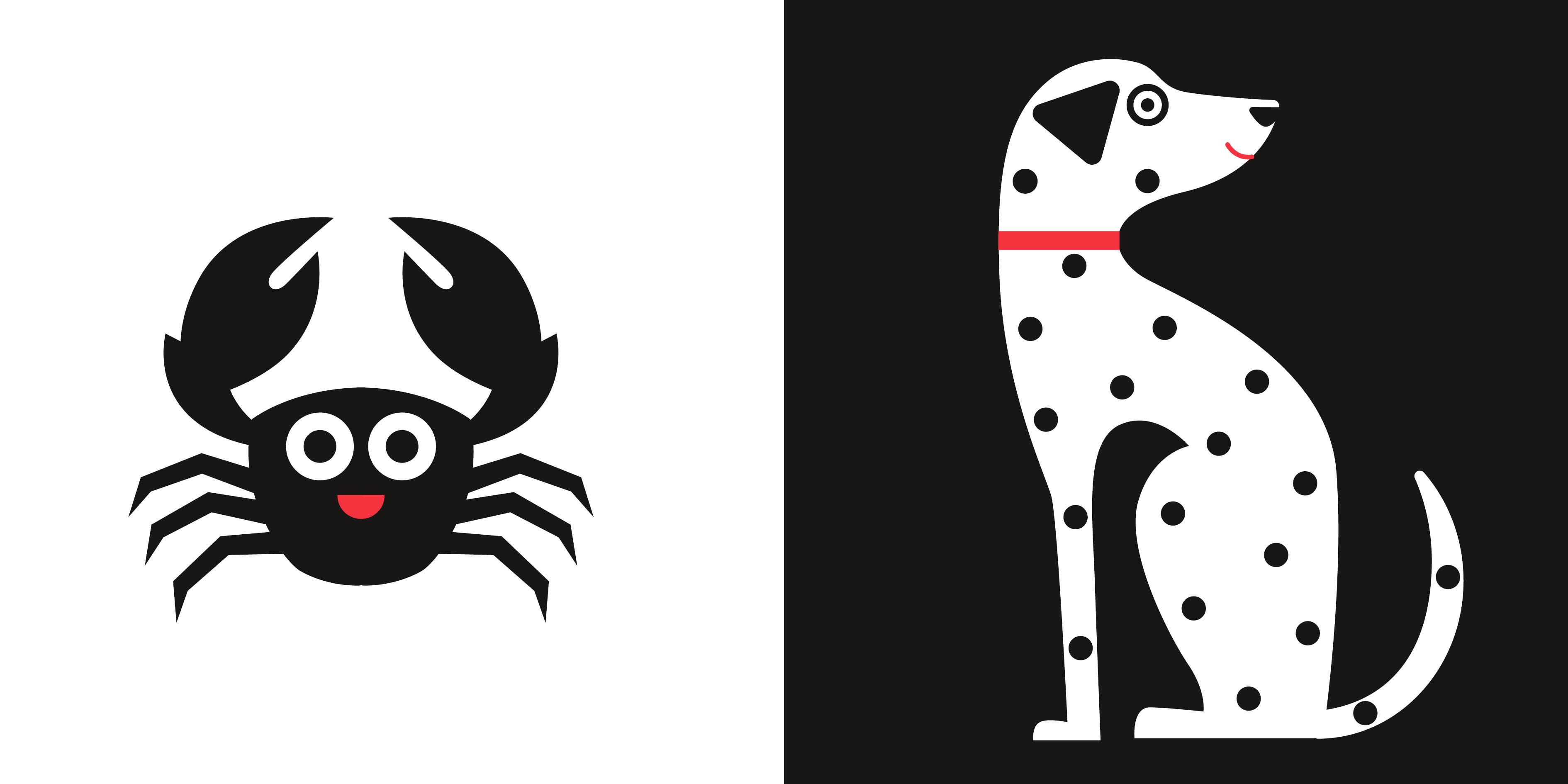 Beispielinhalt (Bild) Tiere schwarz-weiß-rot (Baby Montessori)