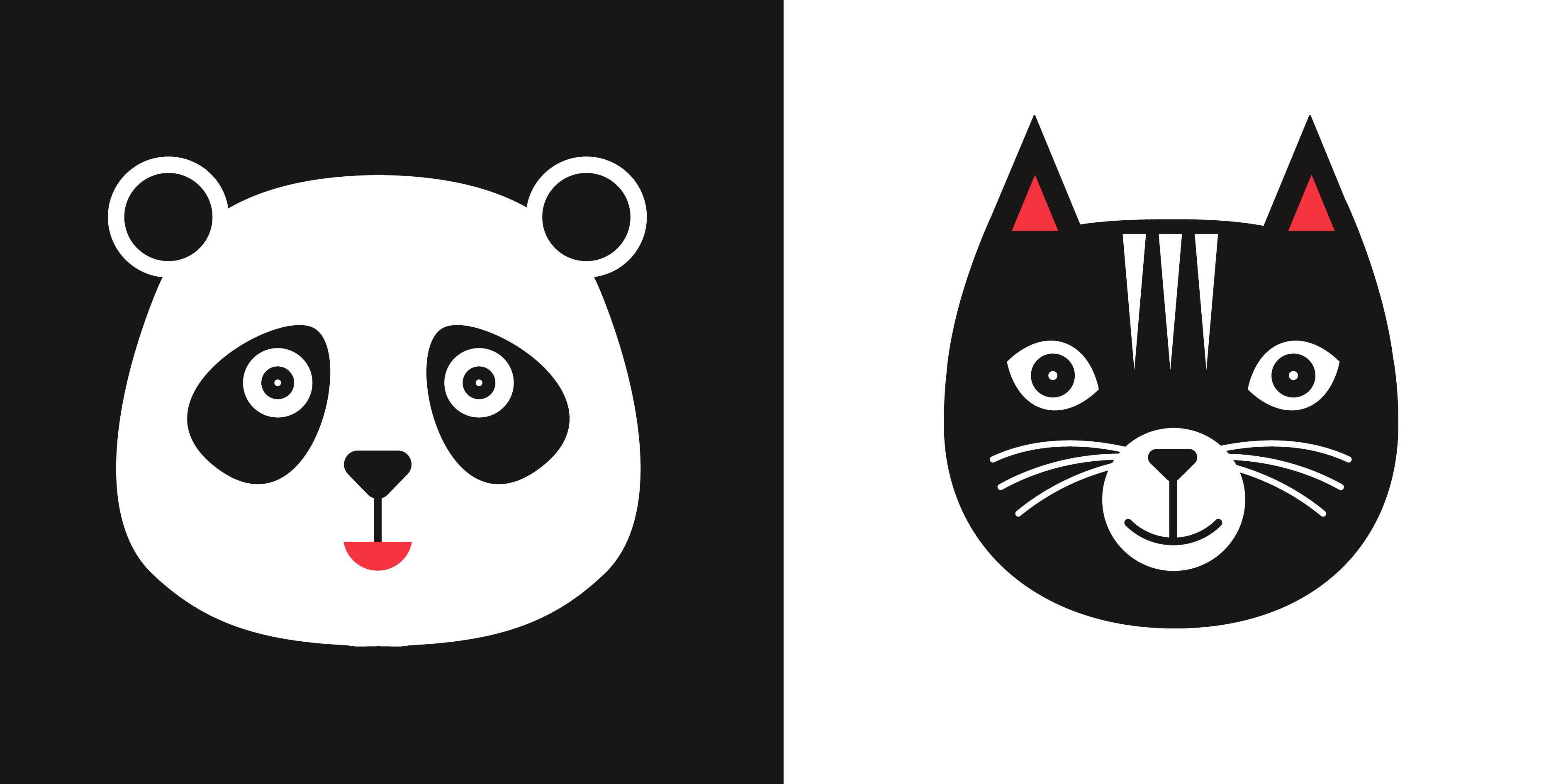 Beispielinhalt (Bild) Tiere schwarz-weiß-rot (Baby Montessori)