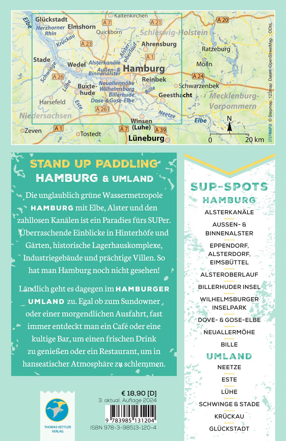 Rückseitencover SUP-Guide Hamburg & Umland