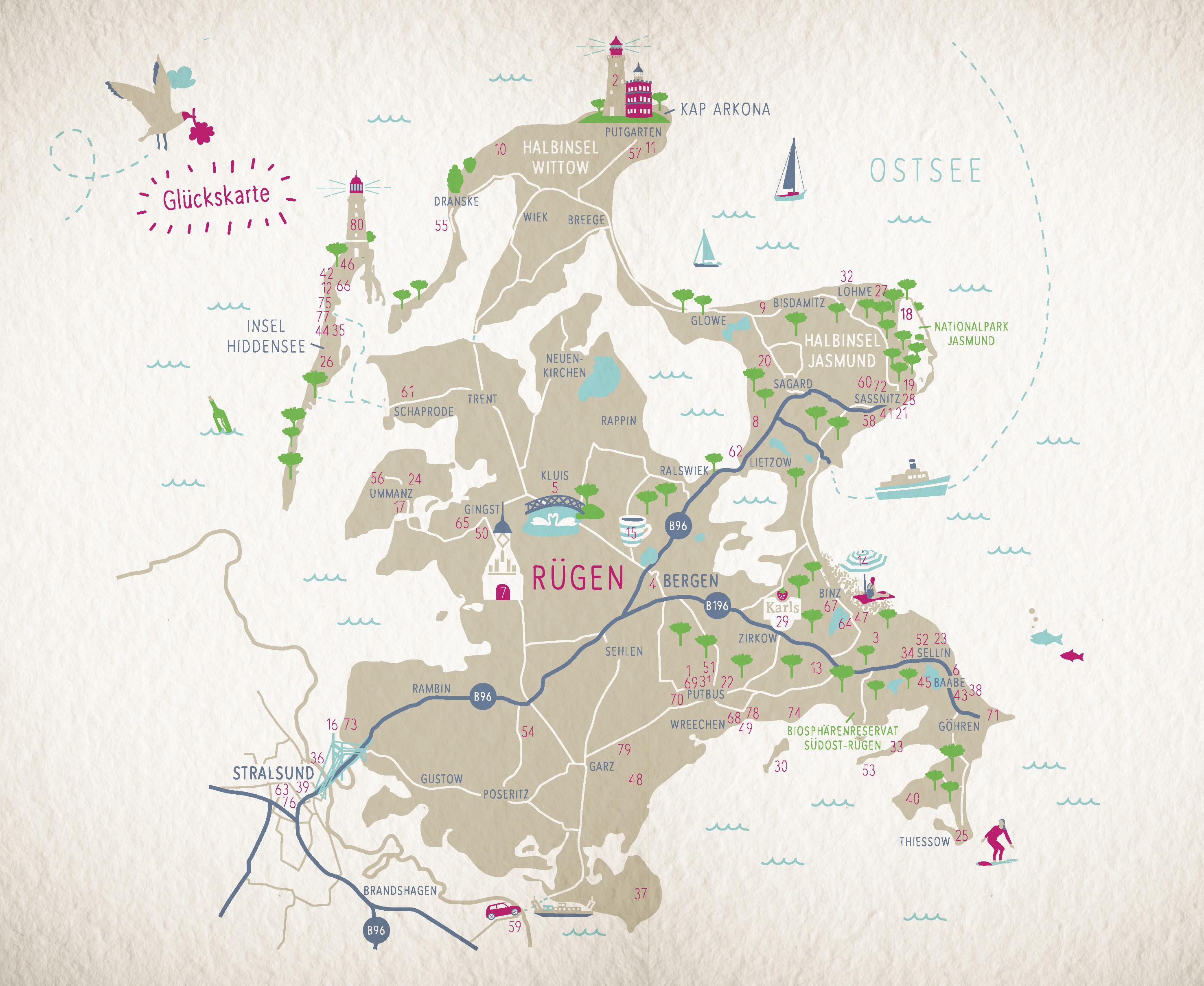 Beispielinhalt (Bild) Glücksorte auf Rügen. Mit Hiddensee & Stralsund