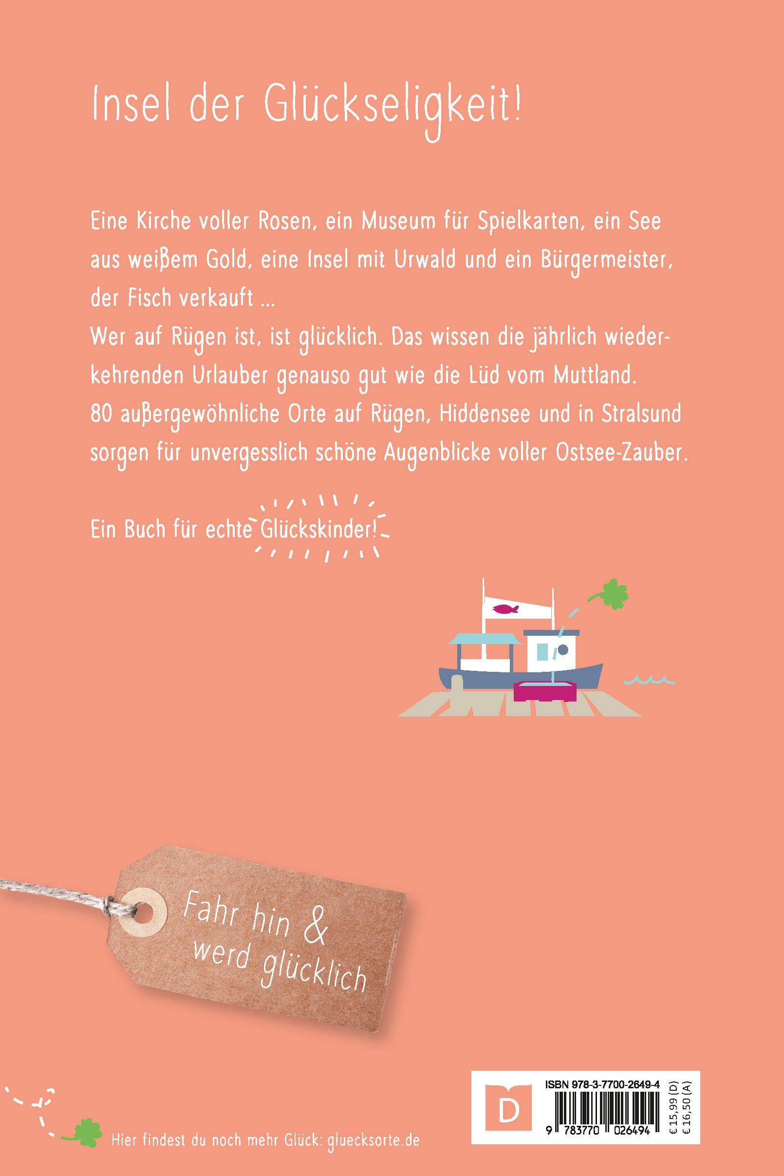 Rückseitencover Glücksorte auf Rügen. Mit Hiddensee & Stralsund