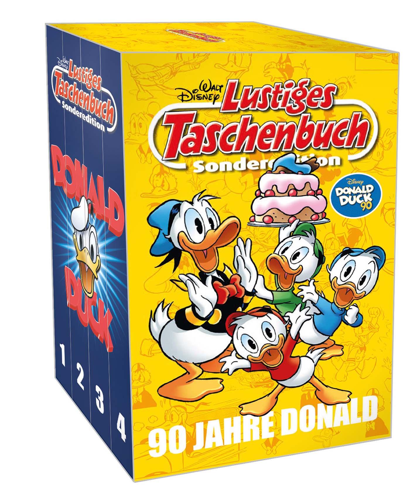 Vorderes Coverbild Lustiges Taschenbuch 90 Jahre Donald (4 Bände im Schuber)