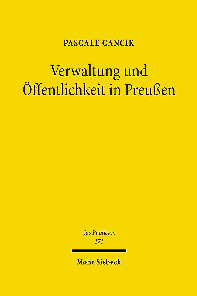 Vorderes Coverbild Verwaltung und Öffentlichkeit in Preußen