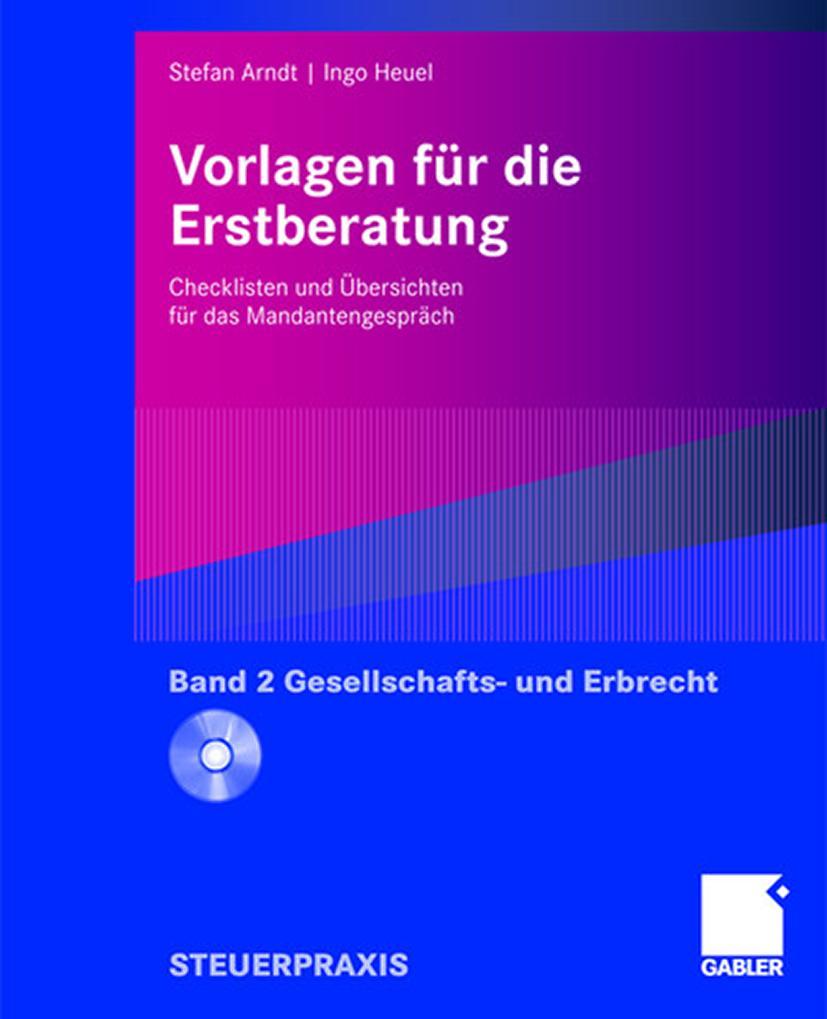 Vorderes Coverbild Vorlagen für die Erstberatung - Gesellschafts- und Erbrecht
