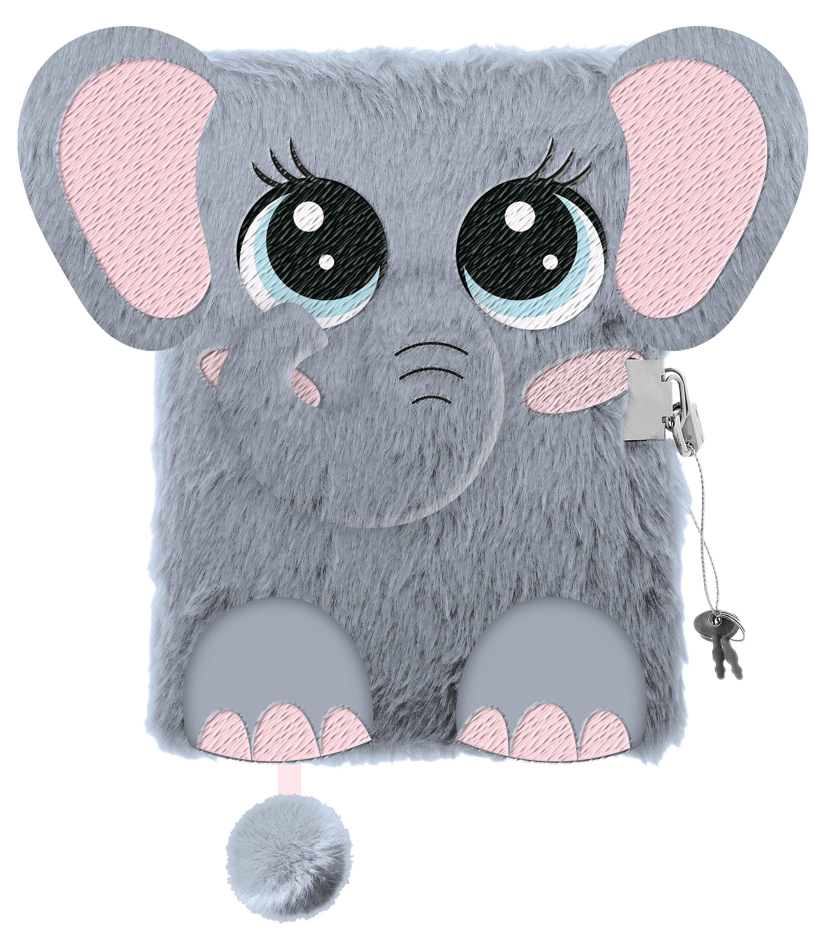 Vorderes Coverbild Tagebuch Plüsch Premium "Elephant", DIN A5