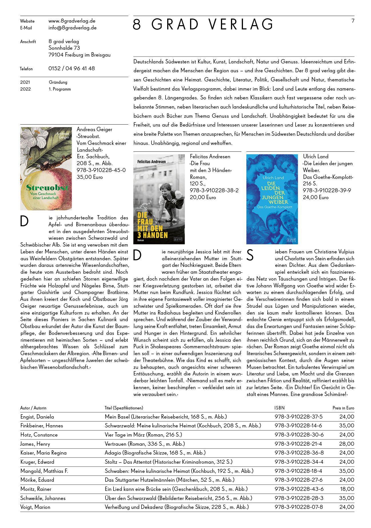 Beispielinhalt (Bild) Kurt Wolff Stiftung: es geht um das Buch - 19. Jahrgang