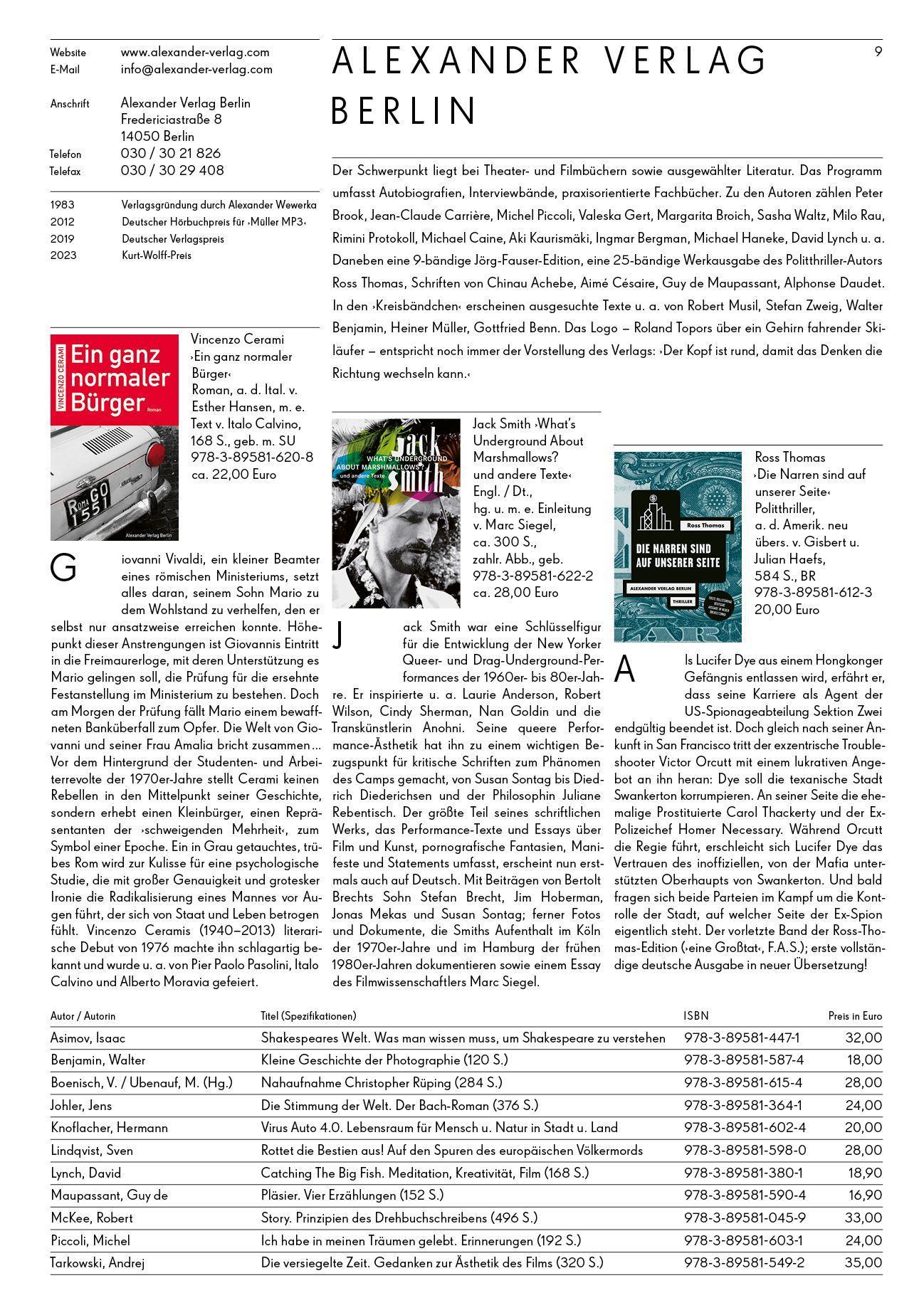 Beispielinhalt (Bild) Kurt Wolff Stiftung: es geht um das Buch - 19. Jahrgang