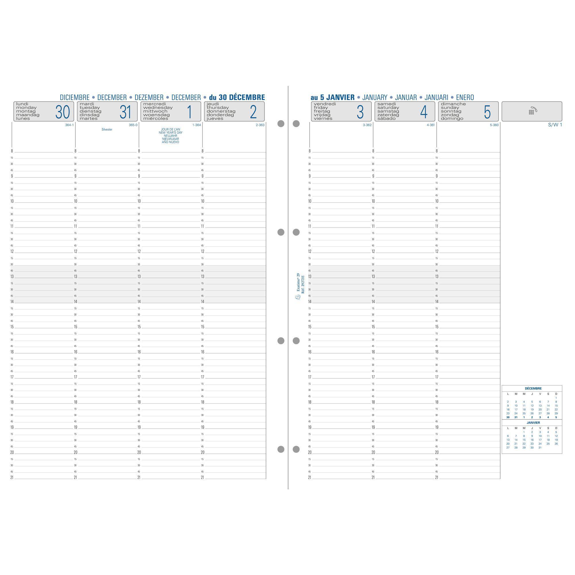 Vorderes Coverbild Timer-Einlagen 29 Kalender 1 Woche 2 Seiten senkrecht 2025