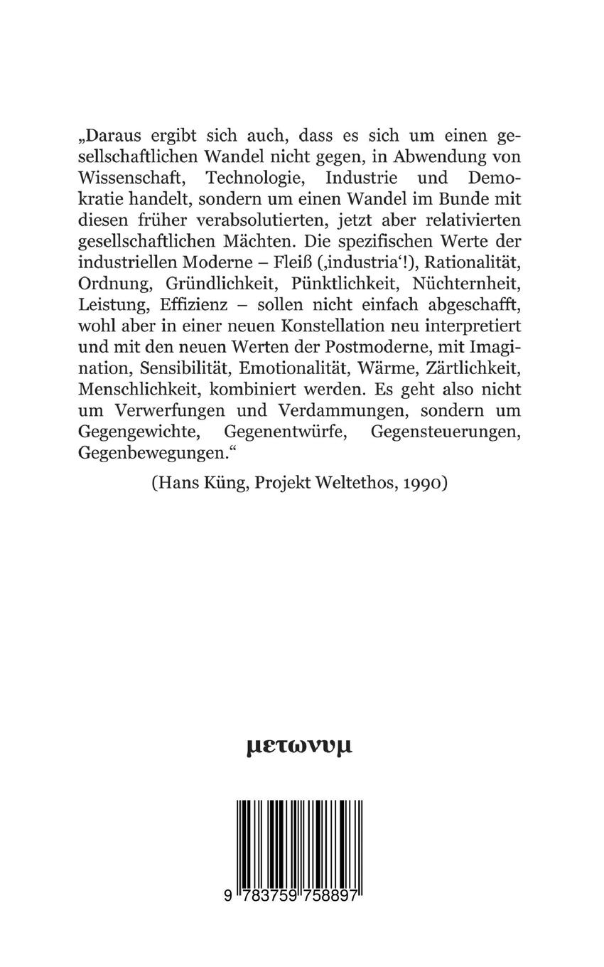 Rückseitencover Hans Küngs Projekt Weltethos als politische Ethik