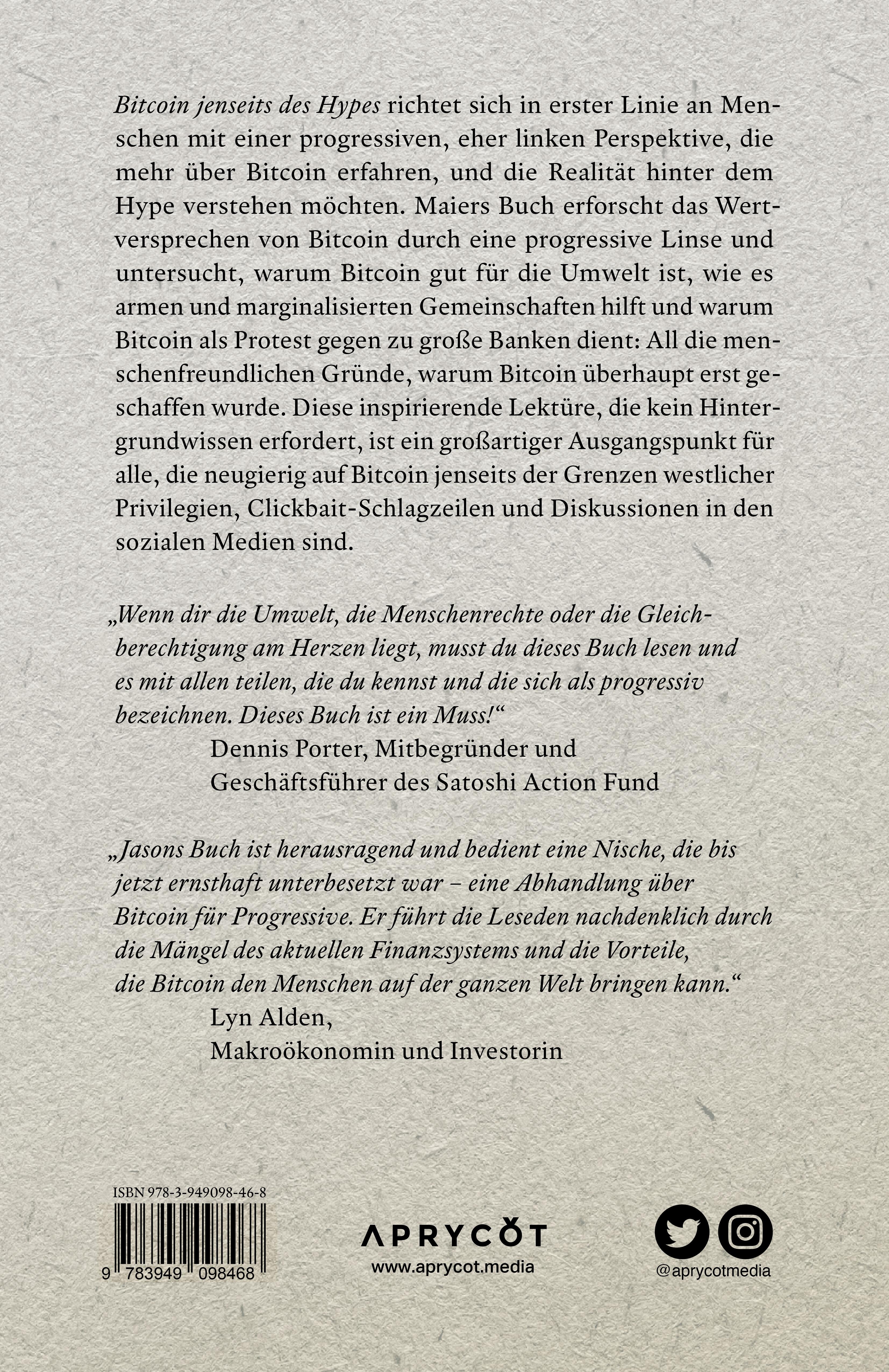 Rückseitencover Bitcoin jenseits des Hypes