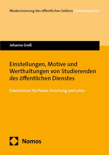 Vorderes Coverbild Einstellungen, Motive und Werthaltungen von Studierenden des öffentlichen Dienstes