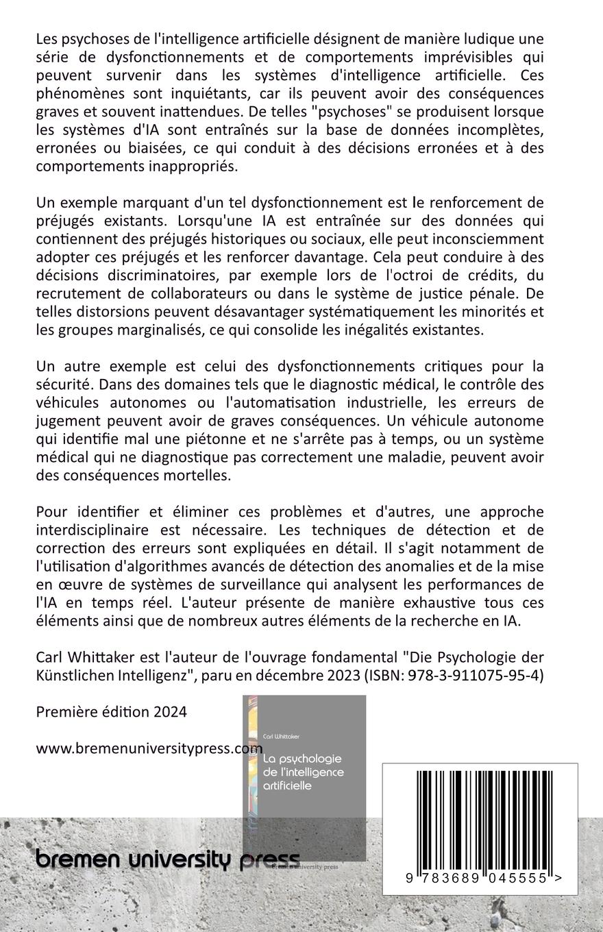 Rückseitencover Les Psychoses de l'Intelligence Artificielle