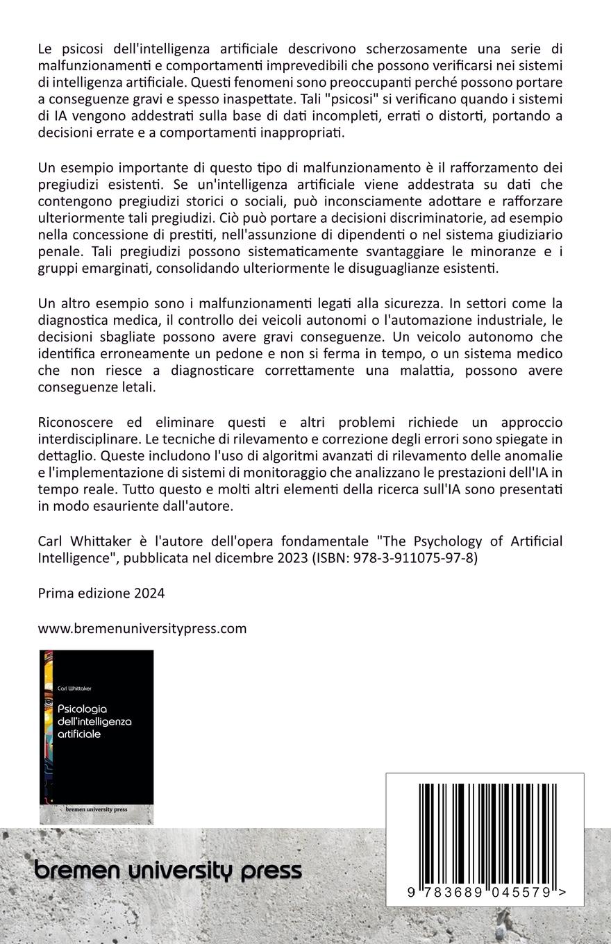 Rückseitencover Le psicosi dell'intelligenza artificiale