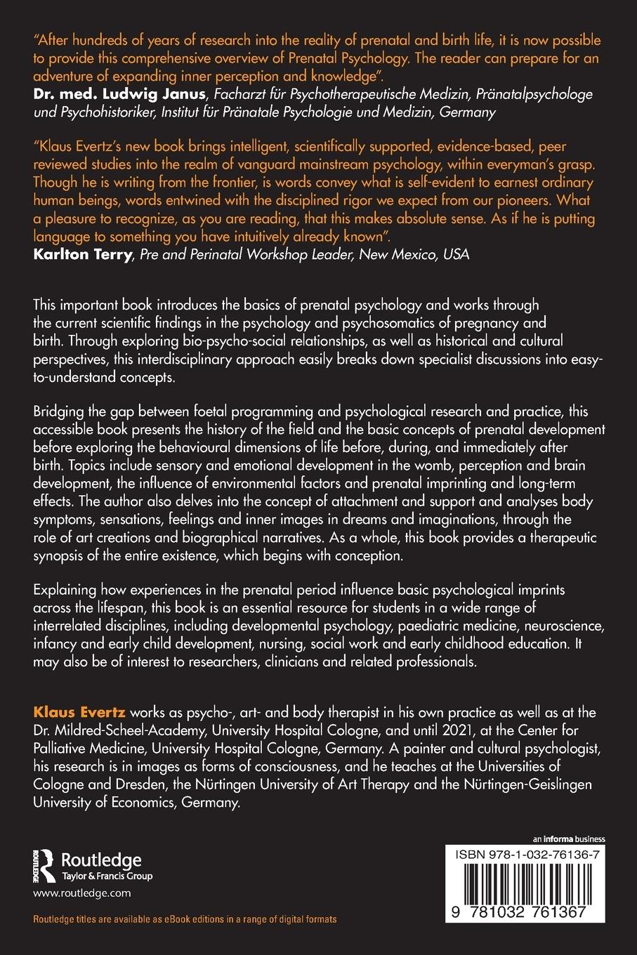 Rückseitencover The Psychology of Prenatal Development