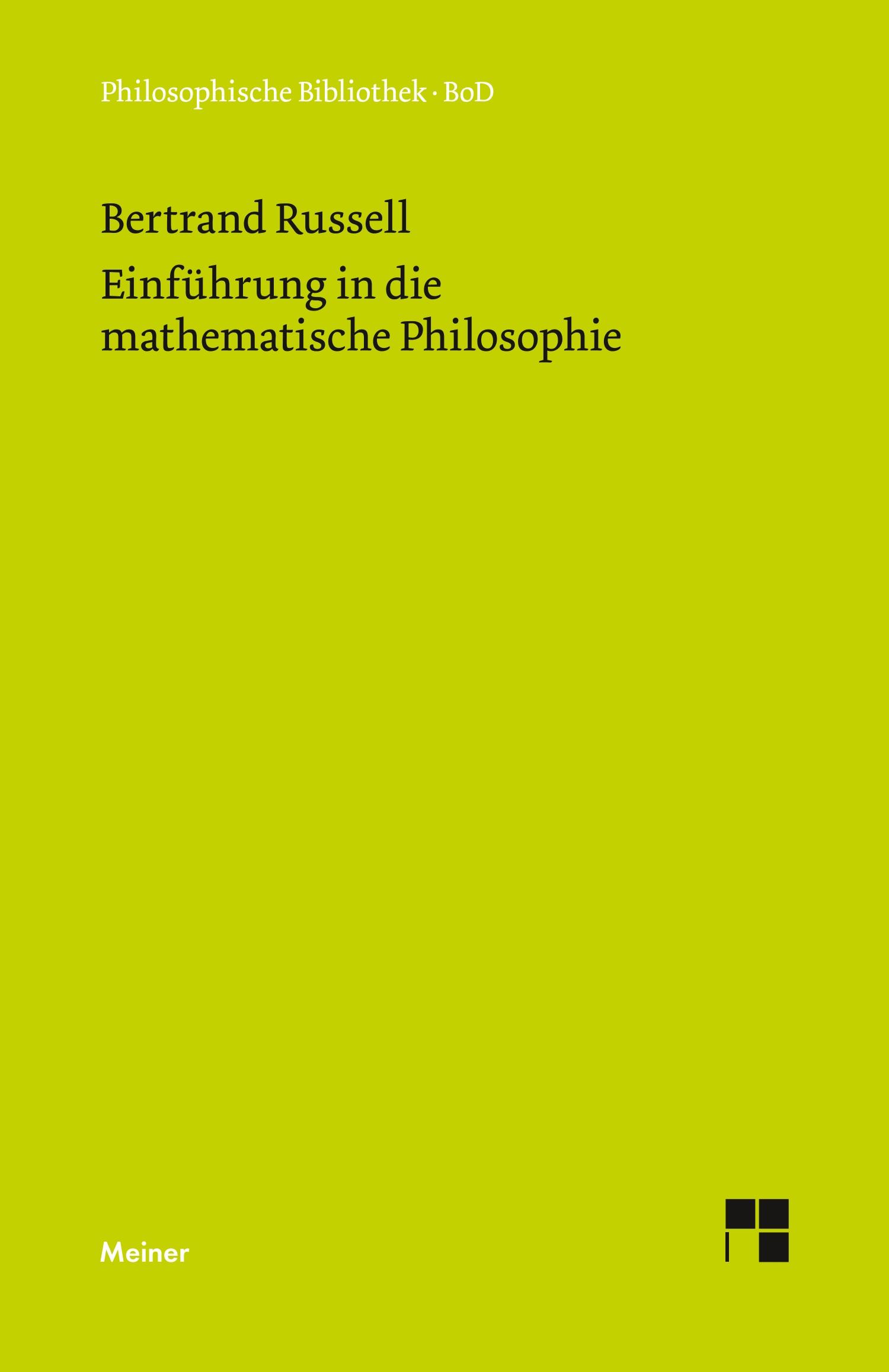 Vorderes Coverbild Einführung in die mathematische Philosophie