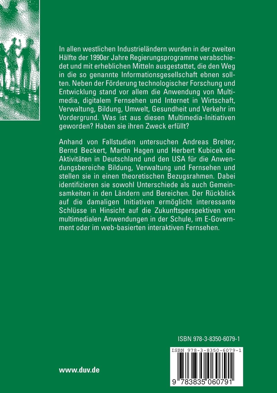 Rückseitencover Staatliche Initiativen zur Förderung der Informationsgesellschaft