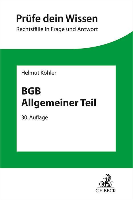Vorderes Coverbild BGB Allgemeiner Teil