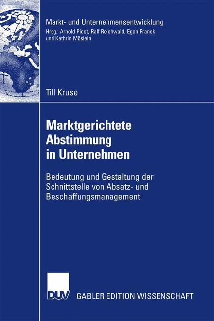 Vorderes Coverbild Marktgerichtete Abstimmung in Unternehmen