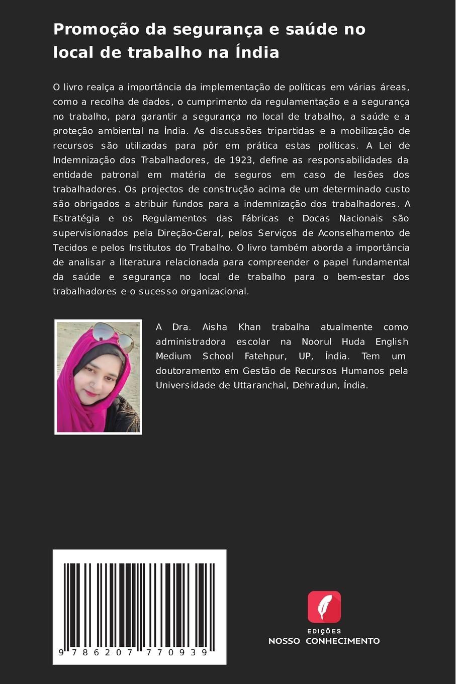 Rückseitencover Promoção da segurança e saúde no local de trabalho na Índia