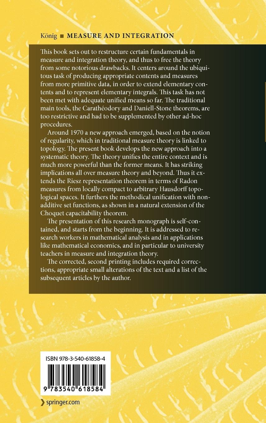 Rückseitencover Measure and Integration