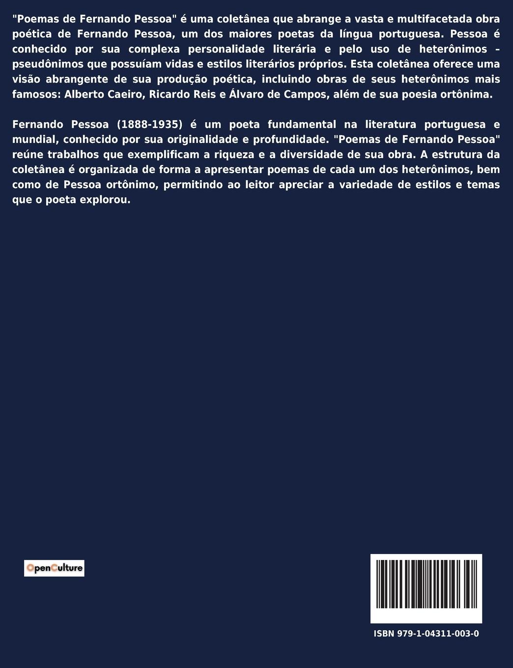 Rückseitencover Poemas de Fernando Pessoa
