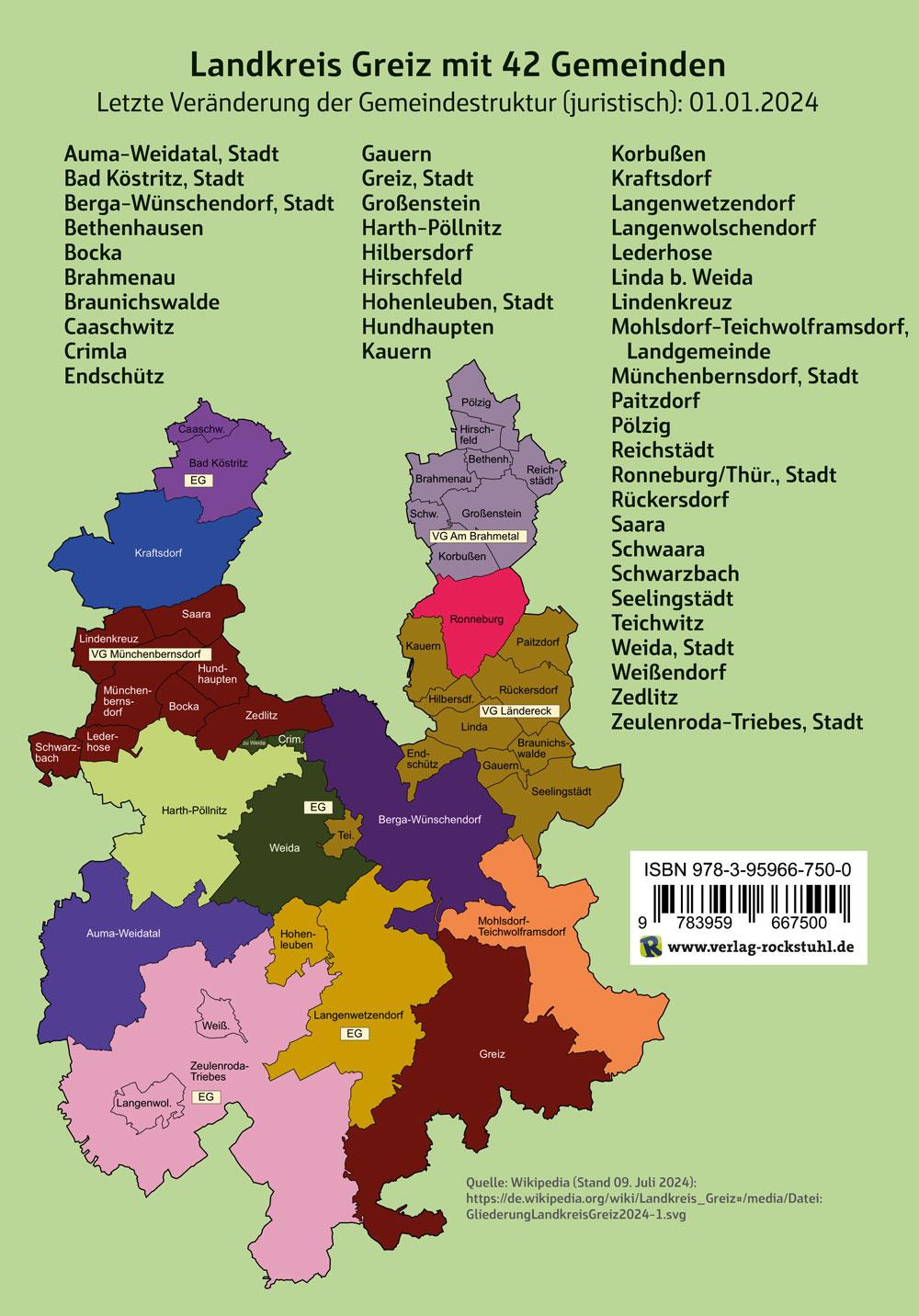 Rückseitencover Wappen, Flaggen und Siegel LANDKREIS GREIZ - Ein Lexikon - Ausgabe 2024