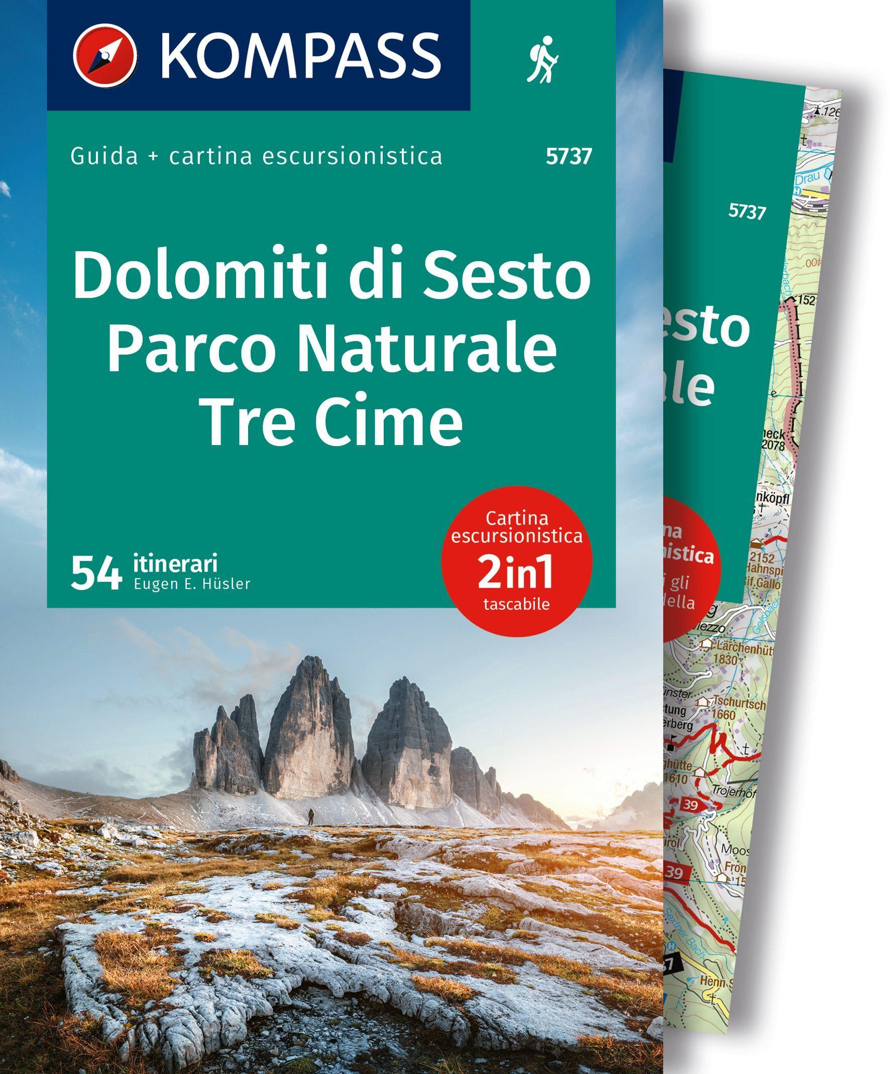 Vorderes Coverbild KOMPASS guida escursionistica Dolomiti di Sesto, Parco Naturale Tre Cime, 50 itinerari