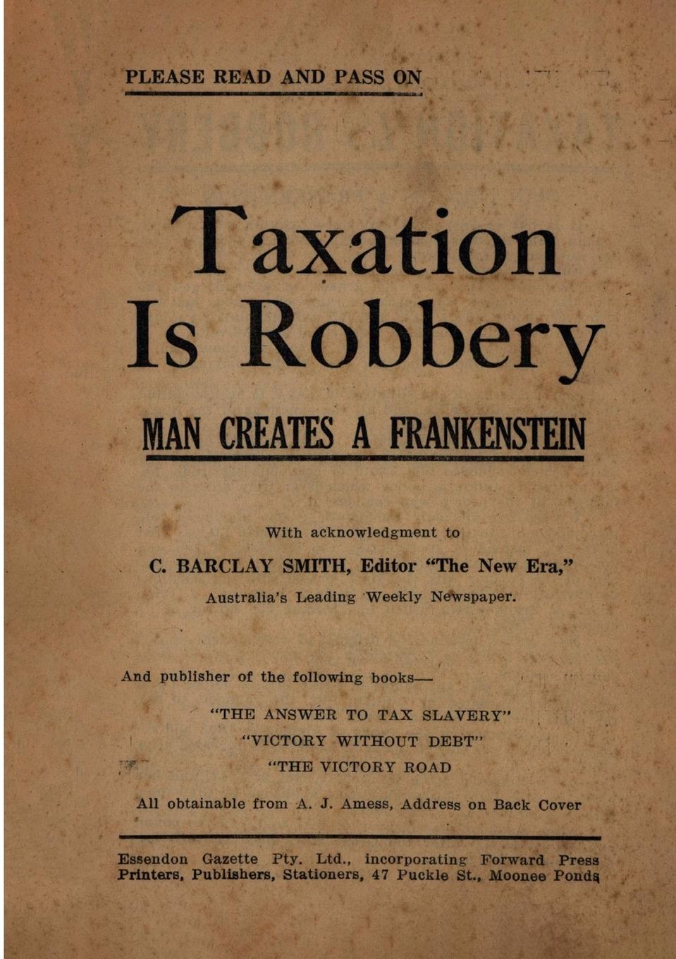 Vorderes Coverbild Taxation is Robbery