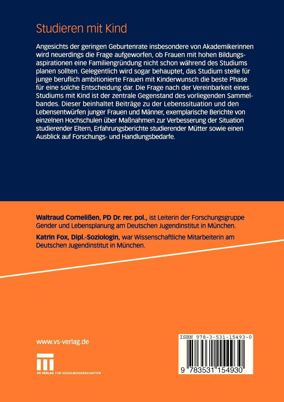 Rückseitencover Studieren mit Kind