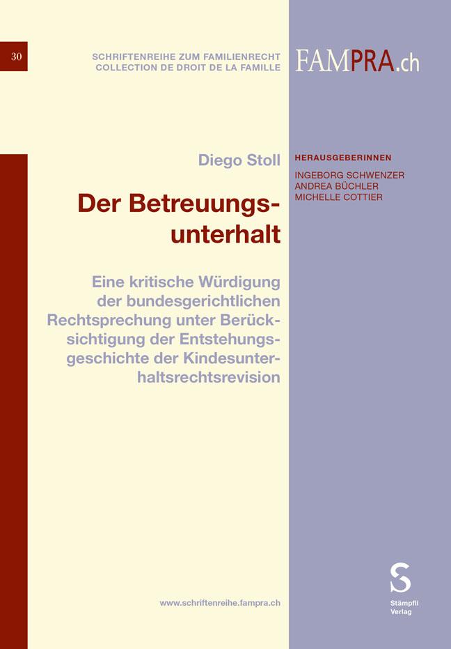 Vorderes Coverbild Der Betreuungsunterhalt