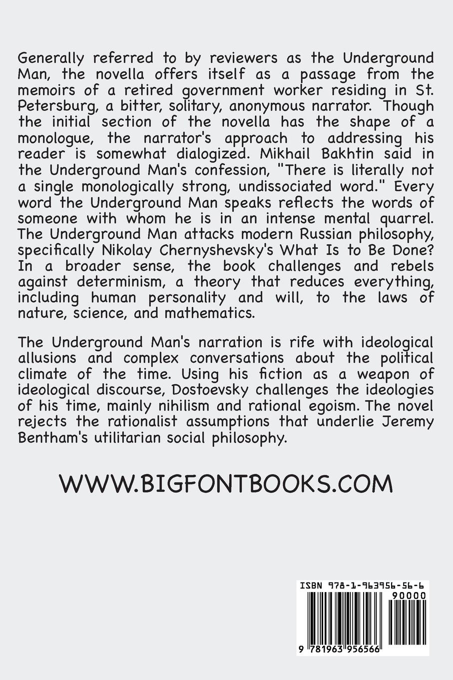 Rückseitencover Notes from Underground