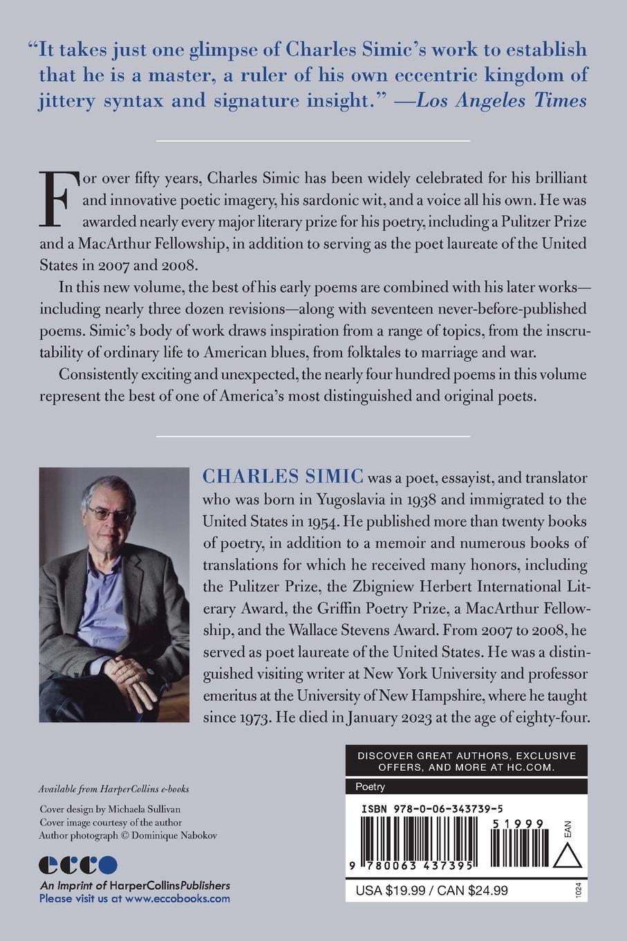 Rückseitencover New and Selected Poems