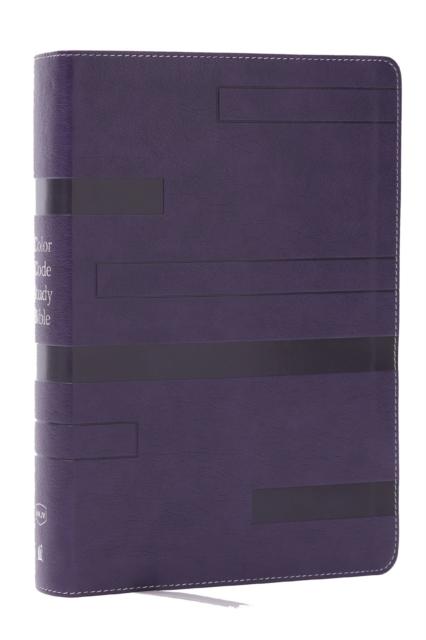 Vorderes Coverbild Color Code Study Bible, Revealing God's Truth Color by Color (NKJV, Purple Leathersoft, Red Letter, Thumb Indexed)