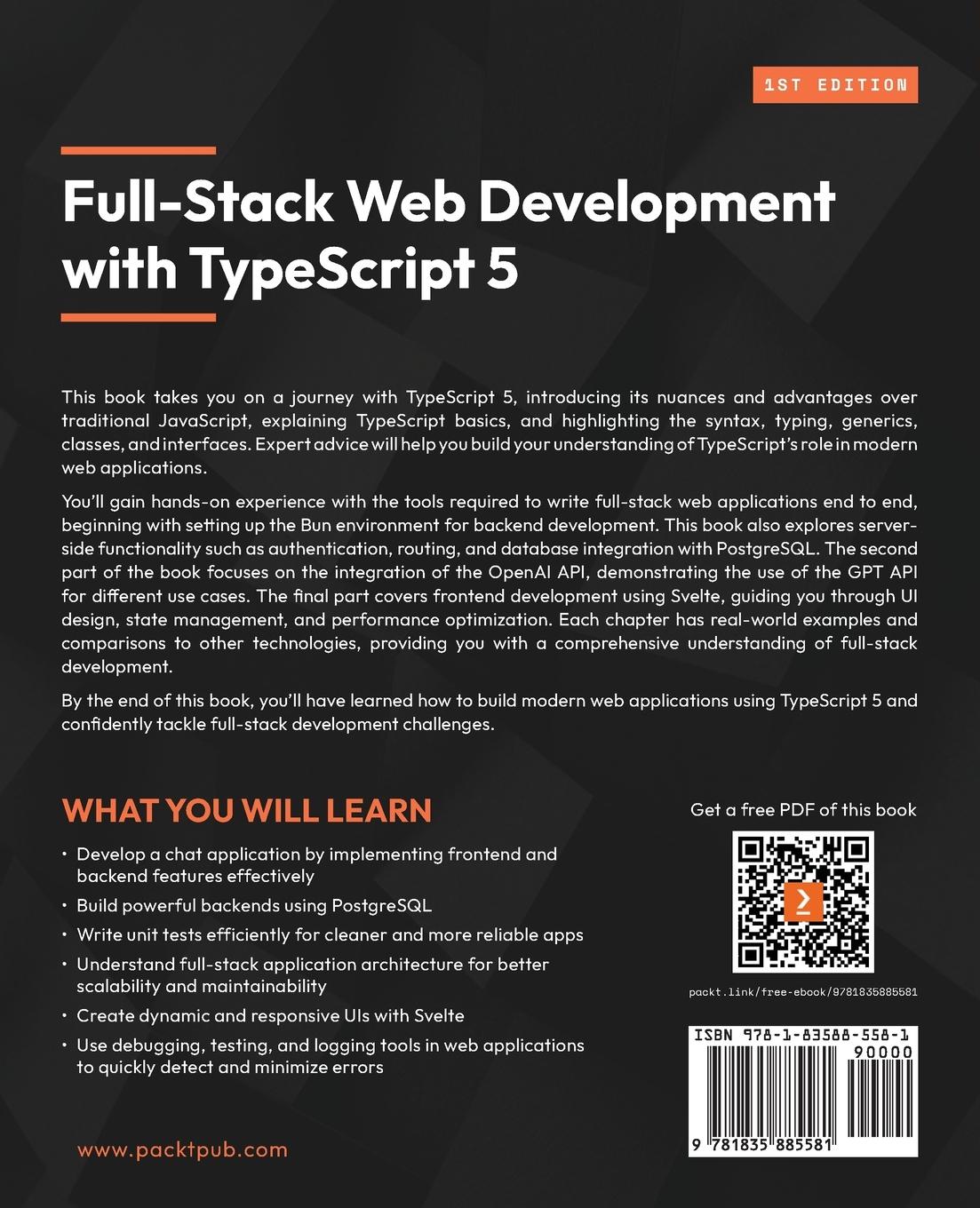 Rückseitencover Full-Stack Web Development with TypeScript 5