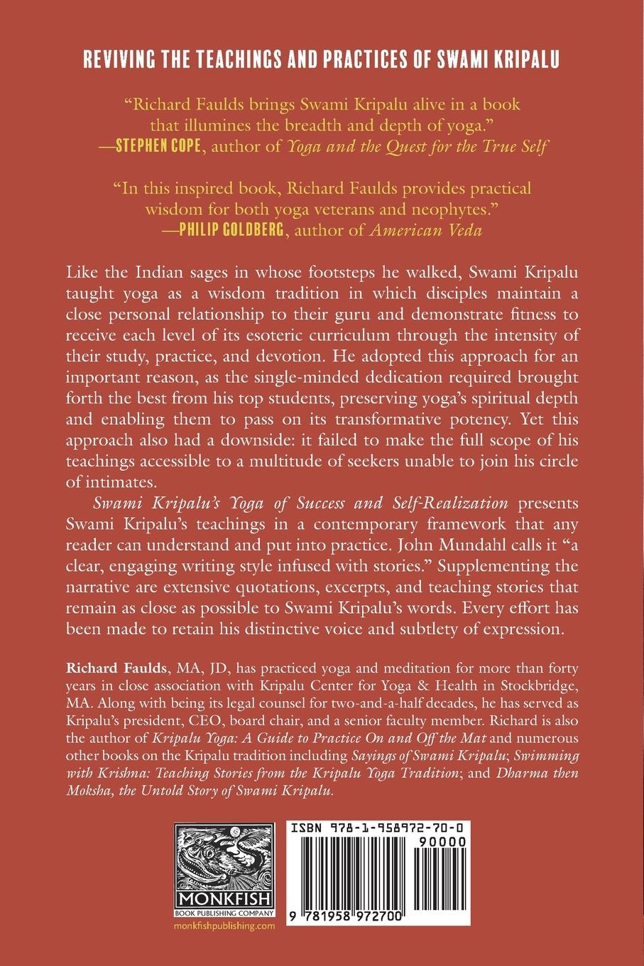 Rückseitencover Swami Kripalu's Yoga of Success and Self-Realization