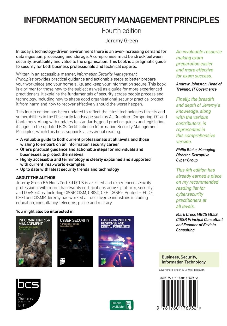 Rückseitencover Information Security Management Principles